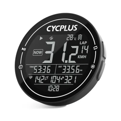Immagine di CYCPLUS Computer da bicicletta, GPS, tachimetro senza fili, impermeabile, IPX6, ANT+, per bici strada, Bluetooth 5.0 e contachilometri, compatibile con Strava, nero