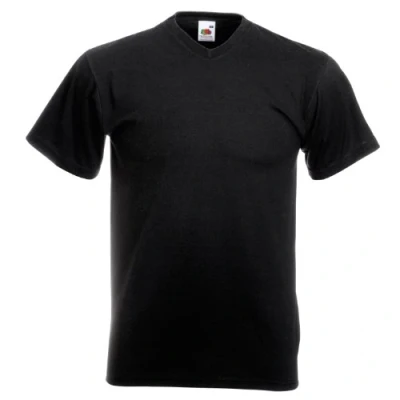 Immagine di Fruit of the Loom Maglietta Valueweight Manica Corta Scollo a V Uomo (4XL) (Nero)