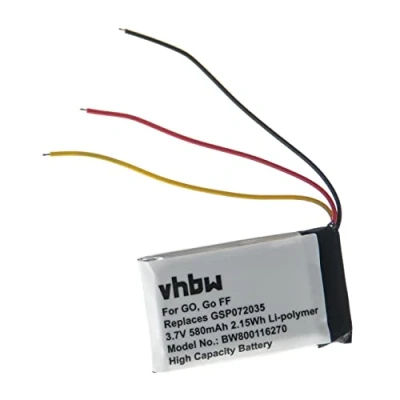 Immagine di vhbw Batteria compatibile con JBL GO, GO BLK, FF Bluetooth altoparlante Sostituisce GSP072035 (Li Polymer, 580mAh, 3.7V)