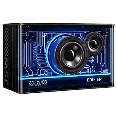 Immagine di Edifier Sistema di altoparlanti Bluetooth compatto QD35 con effetti luce RGB, V5.3 e due porte ricarica ultraveloci. Audio Hi Res certificato.