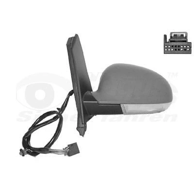 Immagine di Specchio retrovisore esterno Van Wezel 5895807 Sx con la prima mano completo, asferico, per regolazione elettrica specchio, termico