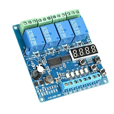 Immagine di Modulo relè a tempo multifunzione componenti elettronici moduli 8 36 V 4 canali di ritardo scheda interfaccia optoaccoppiatore LED