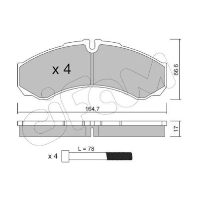 Immagine di CIFAM 822 212 3 Kit pastiglie freno Predisposto per contatto segnalazione usura IVECO: DAILY Kasten/Kombi, 3, Bus