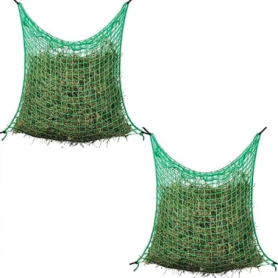 Immagine di vidaXL Set 2 pz Rete per Fieno Porta Quadrate Cavalli 0,9x1,5 m PP