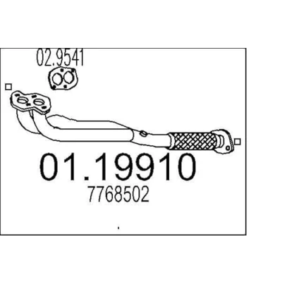 Immagine di MTS 01.19910 Tubo gas scarico 700 anteriore per silenziatore centrale FIAT: Barchetta mister auto, norauto, autozona