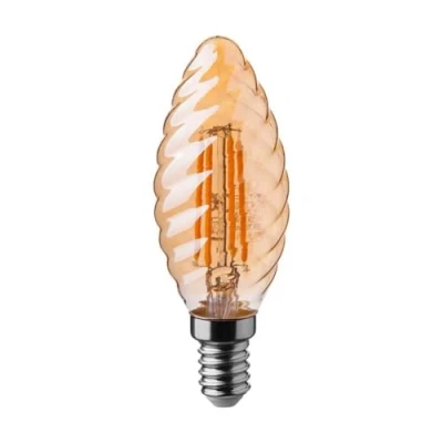 Immagine di VT 1948 4W CANDLE FILAMENT BULB AMBER COVER WITH TWIST COLORCODE:2200K E14