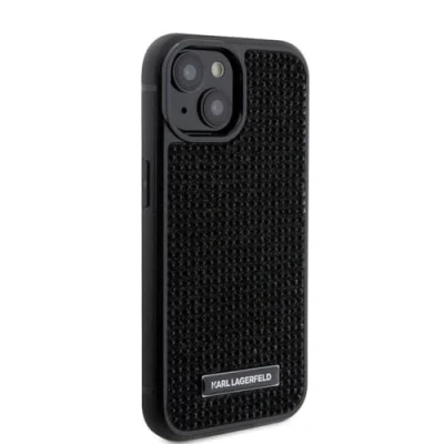Immagine di Karl Lagerfeld KLHCP15SHDSPLK Custodia rigida per iPhone 15 6.1&quot;, con strass, colore: Nero