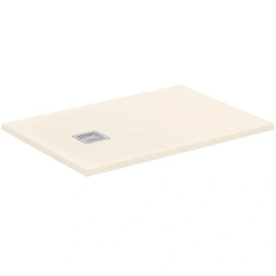 Immagine di Ideal Standard Ultra Flat S+, Piatto doccia rettangolare ultrasottile in resina effetto pietra, 100x70cm, Solid, Scarico lato corto, Sabbia