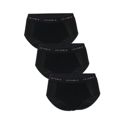 Immagine di Lovable SLIP Mestruali A VITA ALTA Flusso MEDIO3 PACK Mutande mestruali, Donna, Taglia: Medium, Nero