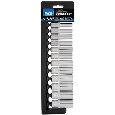 Immagine di Draper D9MD/MDS/e 3/20,3 cm centimetri. Dr. Expert multi drive &amp; # 174; Deep socket set (12 pezzi), blu