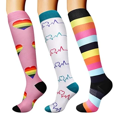 Immagine di DRESHOW Calze a Compressione Graduata per Uomo E Donna Elastiche Sportive Atletica, Corsa, Viaggi Volo, Ciclismo