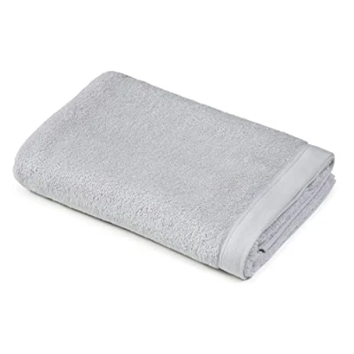 Immagine di Sowel® Telo da Bagno di Alta Qualità, 70 x 140 cm, Asciugamano in 100% Cotone Biologico, Prodotto Portogallo, Grigio Chiaro