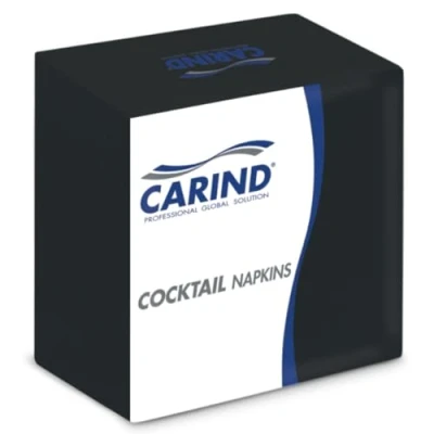 Immagine di Tovaglioli Cocktail Carind Colore Nero 2 Veli 24x24 cm 100 Pezzi
