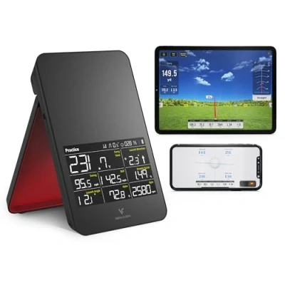 Immagine di Voice Caddie SC4 PRO Monitor di lancio da golf e simulatore campo guida 3D, per uso interno ed esterno, portatile, con Bluetooth
