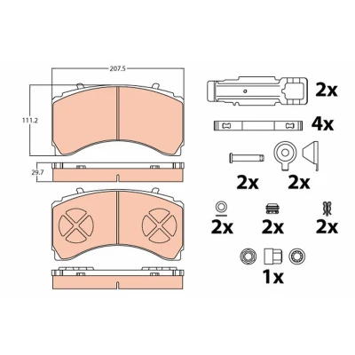 Immagine di TRW GDB5110 Kit pastiglie freno MERCEDES BENZ: AROCS, ACTROS MP4, MP2 / MP3, MAN: TGS