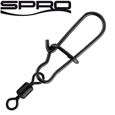Immagine di Spro Easy Snap con Rolling Swivel &#039;Matt Black&#039; Taglia 1 (13 pezzi) Girelle da pesca