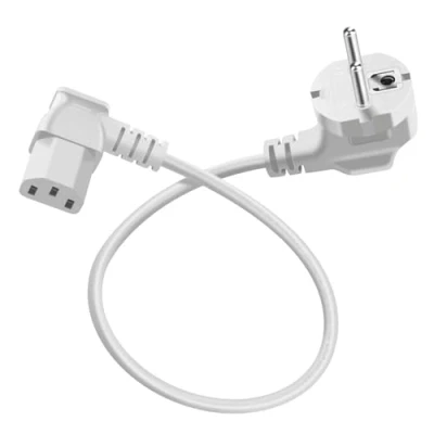 Immagine di HuaLiSiJi Cavo Alimentazione Schuko 10A 250V C13 di Protezione Del Contatto Tipo F (CEE 7/4) a Femmina, Per Computer Server Monitor Rice Cooker (Bianco, 1m)
