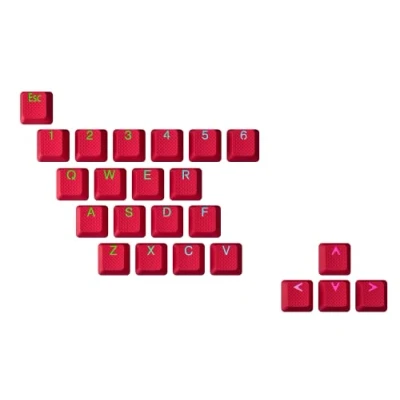 Immagine di Ranked Set di 23 Tasti in ​​Gomma Double Shot Traslucido Profilo OEM per Tastiere da Gioco Meccaniche(Rosso, Tasti)