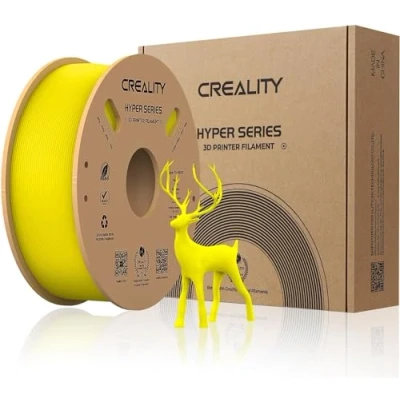 Immagine di Creality Official Hyper PLA Filament Giallo 1KG, Filamento per Stampanti 3D la Stampa ad Alta Velocità, Durevole e Resistente, Liscio, Prestazioni a Sbalzo Precisione Dimensionale +/ 0,03mm