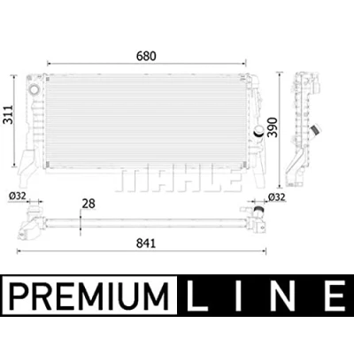 Immagine di MAHLE ORIGINAL CR 2312 000P Radiatore motore 680 311 28 Alette di raffreddamento saldate MINI: Hatchback, Countryman, BMW: 2 Active Tourer