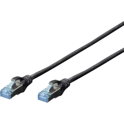 Immagine di Digitus DK 1531 050/BL RJ45 cavo di rete, patch CAT 5e SF/UTP 5.00 m Nero 1 pz.