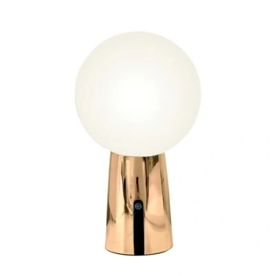 Immagine di Zafferano, Lampada Olimpia Pro con Finitura Oro Lucido, da Tavolo Ricaricabile e Senza Fili Controllo Touch, Utilizzabile come Interni, Dimmer, 3000 K, Altezza 26 cm