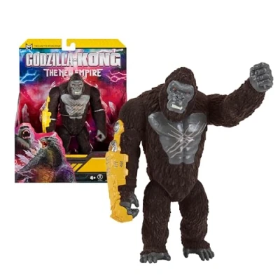 Immagine di MonsterVerse Godzilla x Kong, statuetta snodata, 15 cm, modello Kong Real Feel, per bambini dai 4 anni in su, MN3181