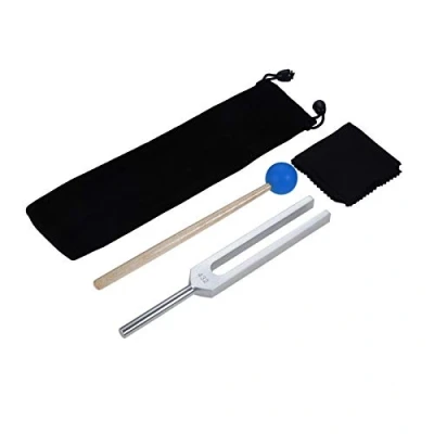 Immagine di Dreld Forcella sintonizzatore 432Hz con martello in silicone e borsa per riparazione del DNA, terapia suono, guarigione perfetta, strumento musicale, bilanciamento, guaritori, vibrazioni