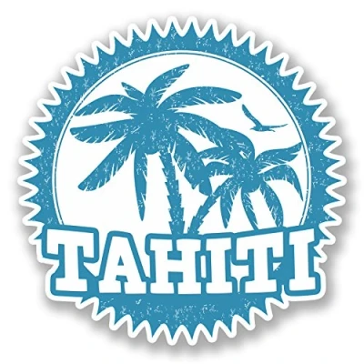 Immagine di Tahiti Adesivo in vinile per computer portatile, iPad, bandiera auto, bagagli, palm Tree # 5541