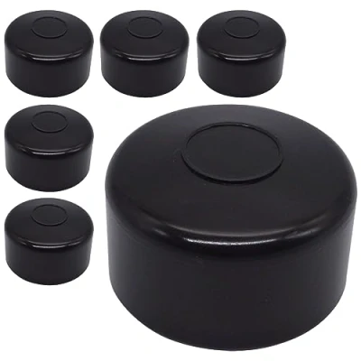 Immagine di SKIR&#039;CO Tappi per pali di recinzione, rotondi, 48,3 mm, colore nero, nero RAL 9005, 6 pezzi