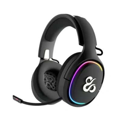 Immagine di NewSkill Aton Black Cuffia da gioco senza fili, microfono incorporato, 18 ore di durata della batteria, RGB configurabile, Bluetooth 5.0,compatibile con PC/PS4/PS5/Mac/XBOX/Android, nero