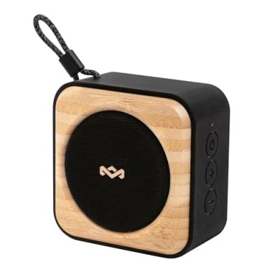 Immagine di House of Marley Roots Bluetooth Speaker Altoparlante Portatile, Resistente Alle Intemperie, IP67 Impermeabile, 10 Ore di Riproduzione Wireless Ricaricabile per Cell, Nero