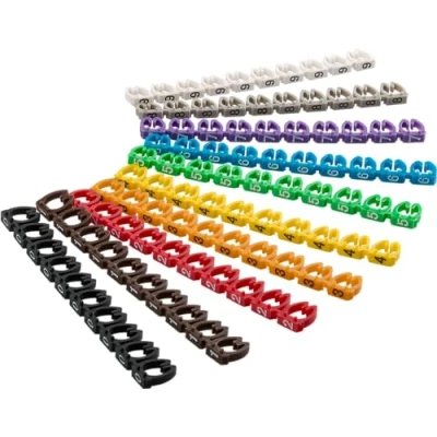 Immagine di Goobay 72515 Marcatori a Clip per Cavi &quot;Cifre 0 9&quot;, con un Diametro Massimo di 6mm, Confezioni da 100