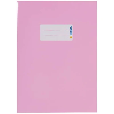 Immagine di HERMA 19855 Copertina per quaderni, formato A5, in cartone rosa, 10 pezzi, con etichetta carta robusta e extra resistente, quaderni scolastici, colorati