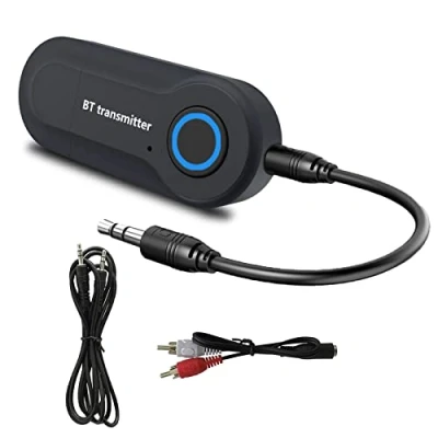 Immagine di TRYT, Trasmettitore Bluetooth 5.0, Adattatore Wireless Portatile, Sistema Audio Stereo da 3,5 Mm a Bassa Latenza, Adatto per Auto/Tv/Pc/Laptop/Cuffie/Tablet/Mp3/Mp4