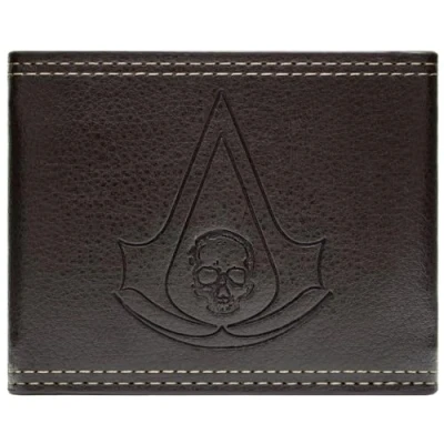 Immagine di Assassin&#039;s Creed Black Flag Live By The Portafoglio/Portamonete Bi Fold Tasca per Monete &amp; Porta Carte, Marrone