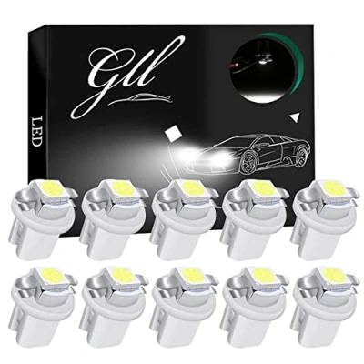 Immagine di Grandview 10pcs Bianco T5 B8.5 Lampadine Cruscotto a LED 1 5050 SMD per Tachimetro Auto Strumento Indicatore del Pannello Luminoso Lampada Garanzia di 2 Anni