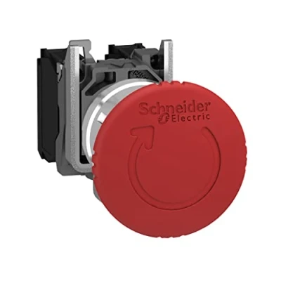Immagine di Schneider Electric XB4BS8444 Pulsante A fungo Anello frontale in metallo, con interruttore di emergenza, rotondo, azzerabile 120 V/AC 6 2 NC IP66, IP67,
