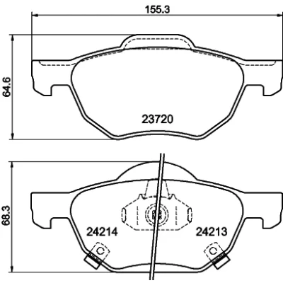 Immagine di HELLA 8DB 355 010 831 Kit pastiglie freno con segnalatore acustico usura HONDA: Accord 7 Limousine, Tourer
