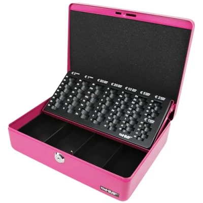 Immagine di HMF 10015 15 Cassetta Portavalori con Vassoio Porta Monete e Banconote 30 x 24 9 cm, Rosa