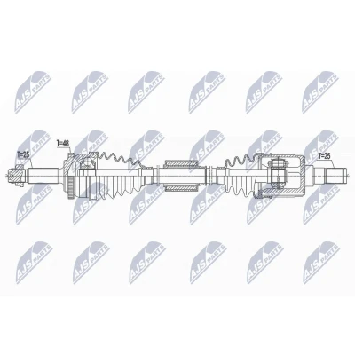 Immagine di NTY NPW HY 553 Albero motore / Semiasse Assale anteriore Dx 914 73 HYUNDAI: i20 II Hatchback