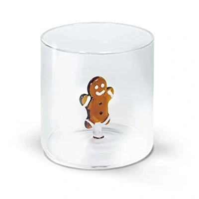Immagine di WD Bicchiere in vetro borosilicato colorato all’interno tema Natale. Capacità: 250 ml. Misure: Ø 8 x h cm. (CAPPELLO)