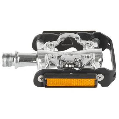 Immagine di M WAVE Peasy, Pedale Combinato, Doppia Funzione, Corpo e Gabbia in Alluminio, ASSE CNC Crmo, con Cuscinetti a Sfera industriali. Unisex Adulto, Nero/Argento, Taglia Unica