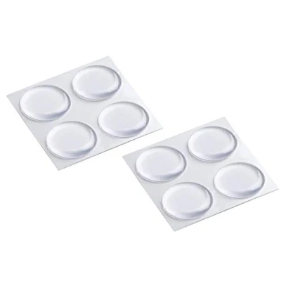 Immagine di Metafranc 646016 Ø 19 mm autoadesivo, trasparente, 8 pezzi, protezione efficace delle superfici sensibili, set di mobili, ammortizzatore arresto per ante credenze, cuscinetto antiscivolo, (8