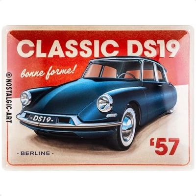 Immagine di Nostalgic Art Targhe Vintage, DS Classic DS19 Berline Idea regalo per accessori auto, in metallo, Design retrò decorazione, 30 x 40 cm