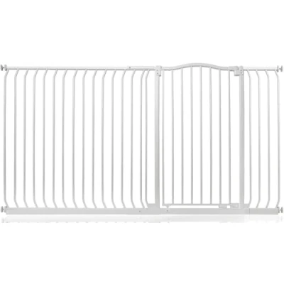 Immagine di Safetots Cancelletto di Sicurezza Extra Alto con Parte Superiore Incurvata, 189cm 198cm, Bianco Opaco, 100cm Altezza, Montaggio a Pressione per Scale, Barriera