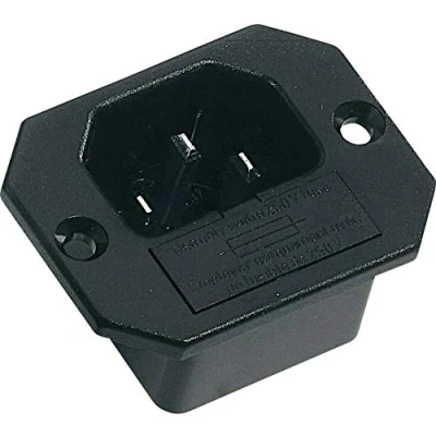 Immagine di K &amp; B 42R321111 Connettore IEC 42R Spina verticale Tot poli: 2 + PE 10 A Nero 1 pz.