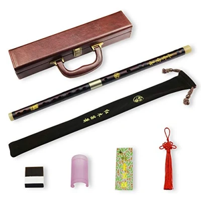 Immagine di D Key Dizi Flauto professionale in palissandro con membrana, colla e protezione, set di strumenti tradizionali cinesi (chiave D/palissandro professionale)