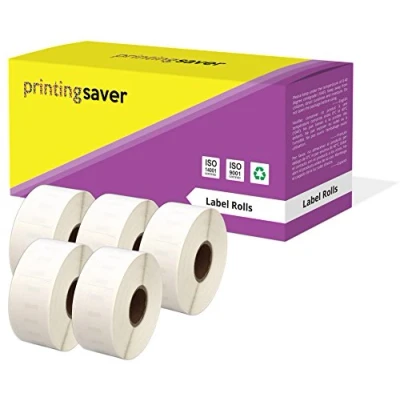 Immagine di Printing Saver 5x 11355 19 x 51 mm Compatibili Rotoli Etichette adesive (500 Etichette/Rotolo) per Dymo LabelWriter 310 320 330 4XL 400 450 Turbo/Twin Turbo/Duo &amp; SLP etichettatrici