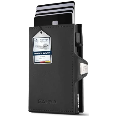 Immagine di SF SCOFIELD Duality Classic Slim Wallet mit Münzfach Kartenetui Herren für 9 10 Karten Geldbeutel Portemonnaie RFID Schutz Wallets for Men Kreditkartenetui